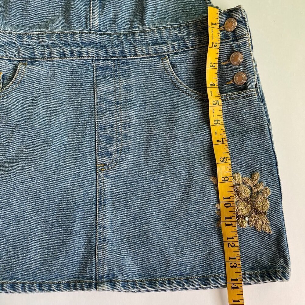 Forever 21 Overall Denim Mini Skirt Size 27 - Picture 7 of 8